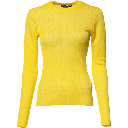 Dolce & Gabbana Yellow Polyester Women Pullover Top Sweater TSH878569-36