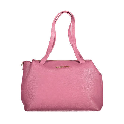 Mario Valentino Pink Polyethylene Women Handbag with shoulder handles and removable strap