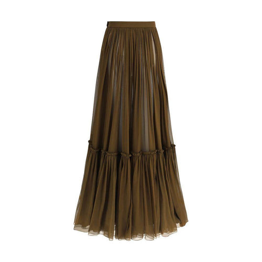 Saint Laurent Flounced long Skirt SA-834197Y115W2423-IT38 | S