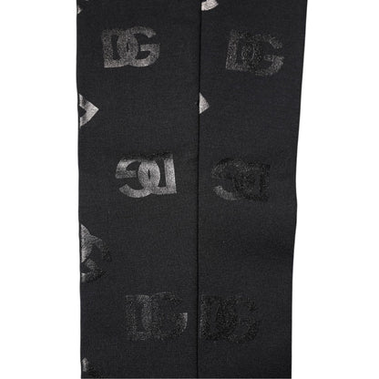 Dolce & Gabbana Black DG Logo Monogram Wool Stretch Arm Sleeves