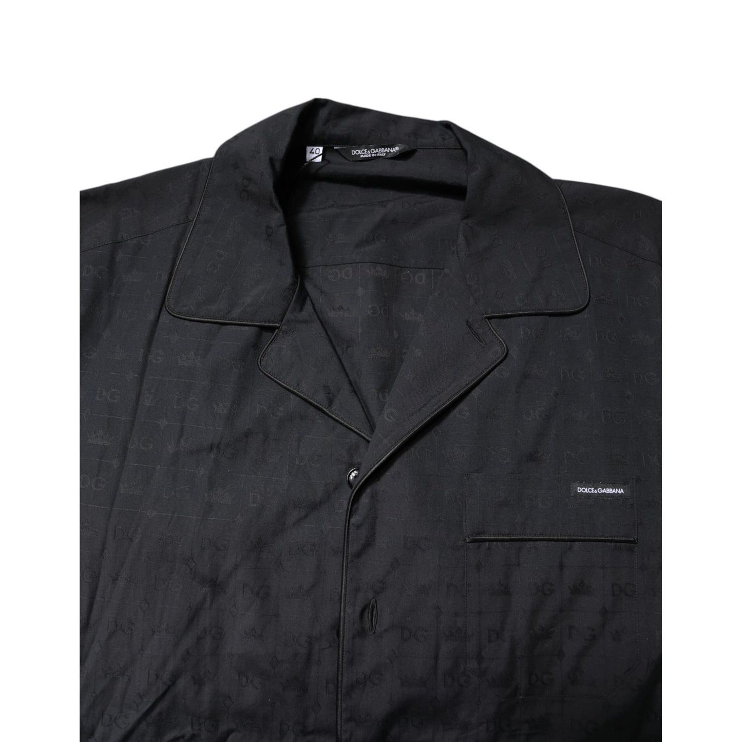 Dolce & Gabbana Black Cotton Men Pajama Set Sleepwear