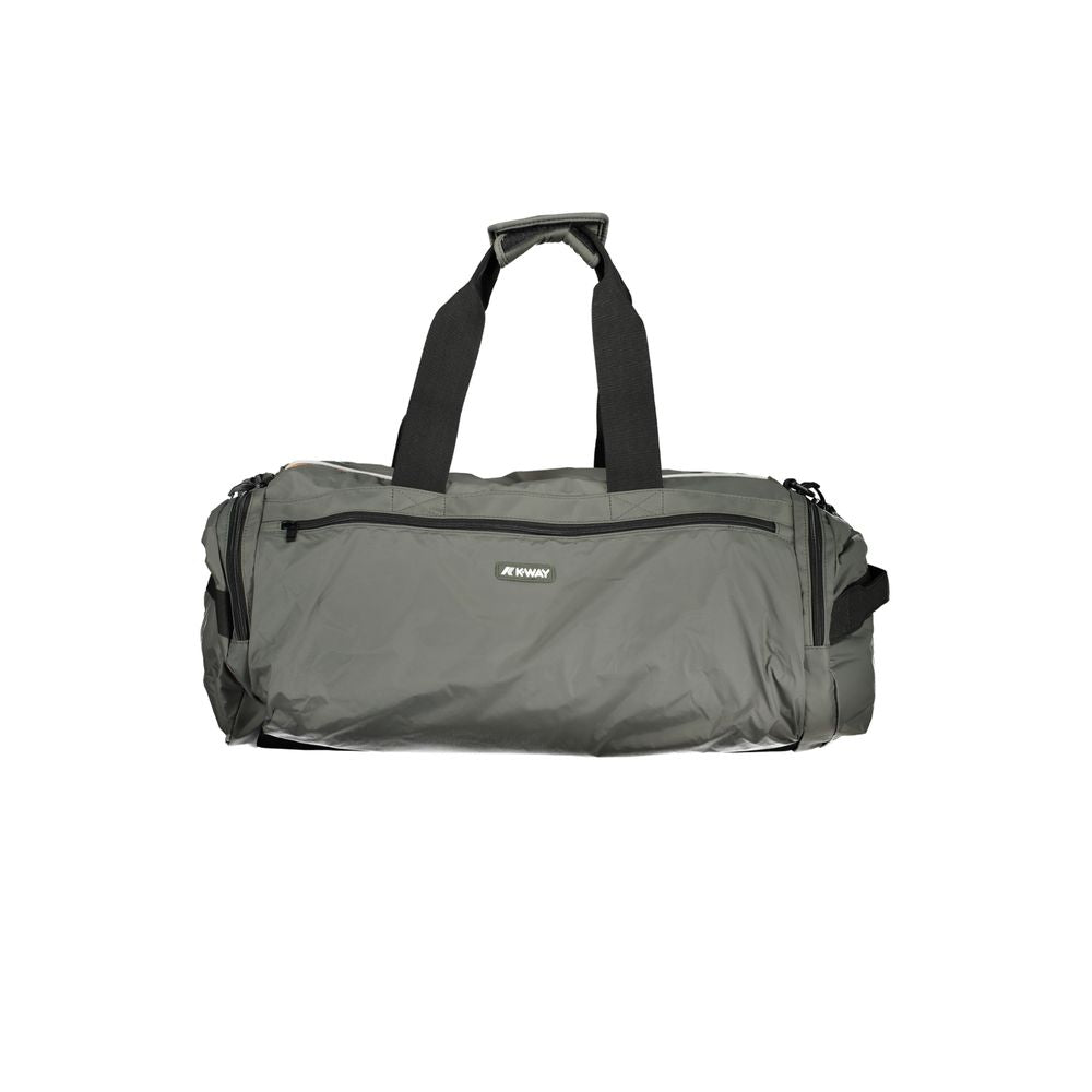 K-WAY Green Polyamide Luggage And Travel bag with 2 shoulder handles, removable strap, external and internal pockets, and zip closure.