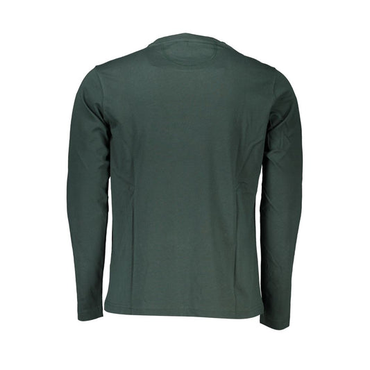 La Martina Elegant Green Embroidered Crew Neck Cotton Tee LA-27006-XXL