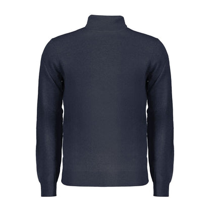 Norway 1963 Blue Polyamide Men Sweater, back view, highlighting luxury craftsmanship and elegant turtleneck design for sophisticated style.