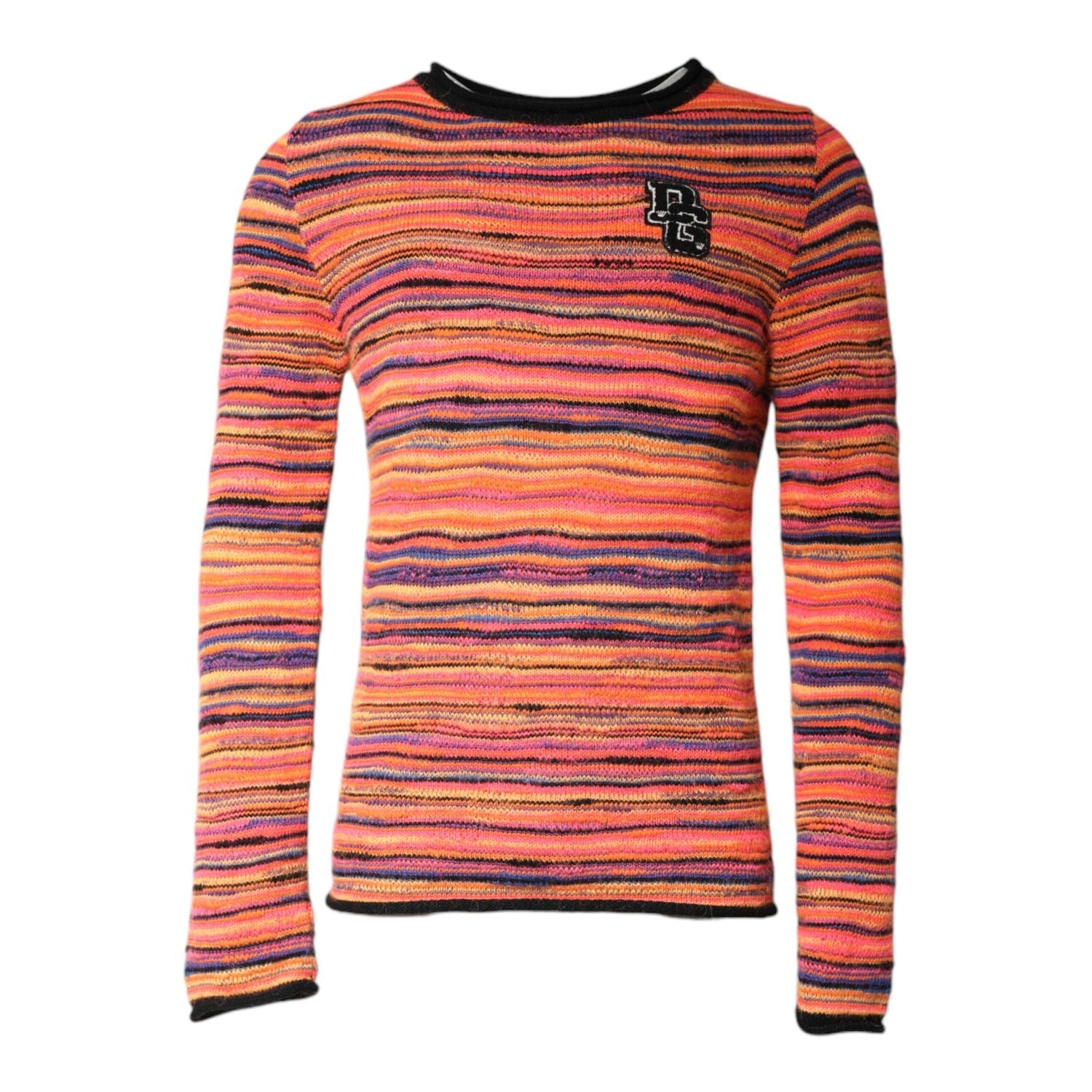 Dolce & Gabbana Multicolor Wool DGLogo Knit Pullover Sweater