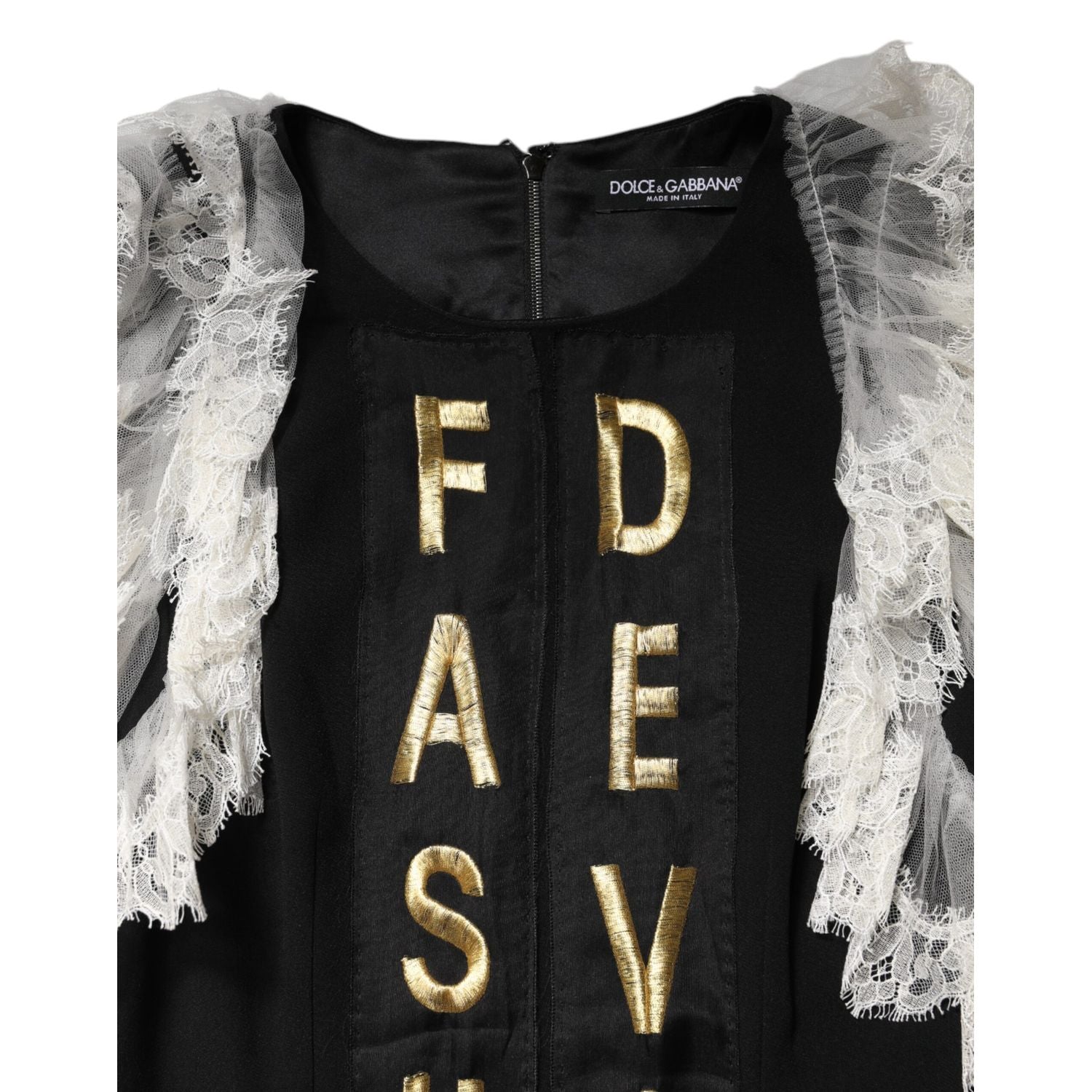 Dolce & Gabbana Black Fashion Devotion Embellish Mini Dress