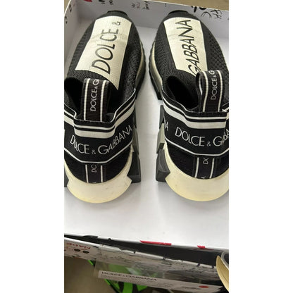 Dolce & Gabbana Black White Slip On Sorrento Sneakers Shoes