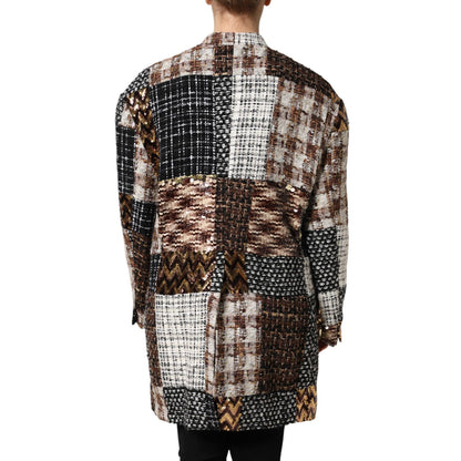 Dolce & Gabbana Multicolor Patchwork Button Down Jacket