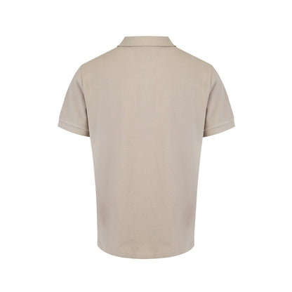 Burberry Pale Stone Cotton Collared Polo Shirt