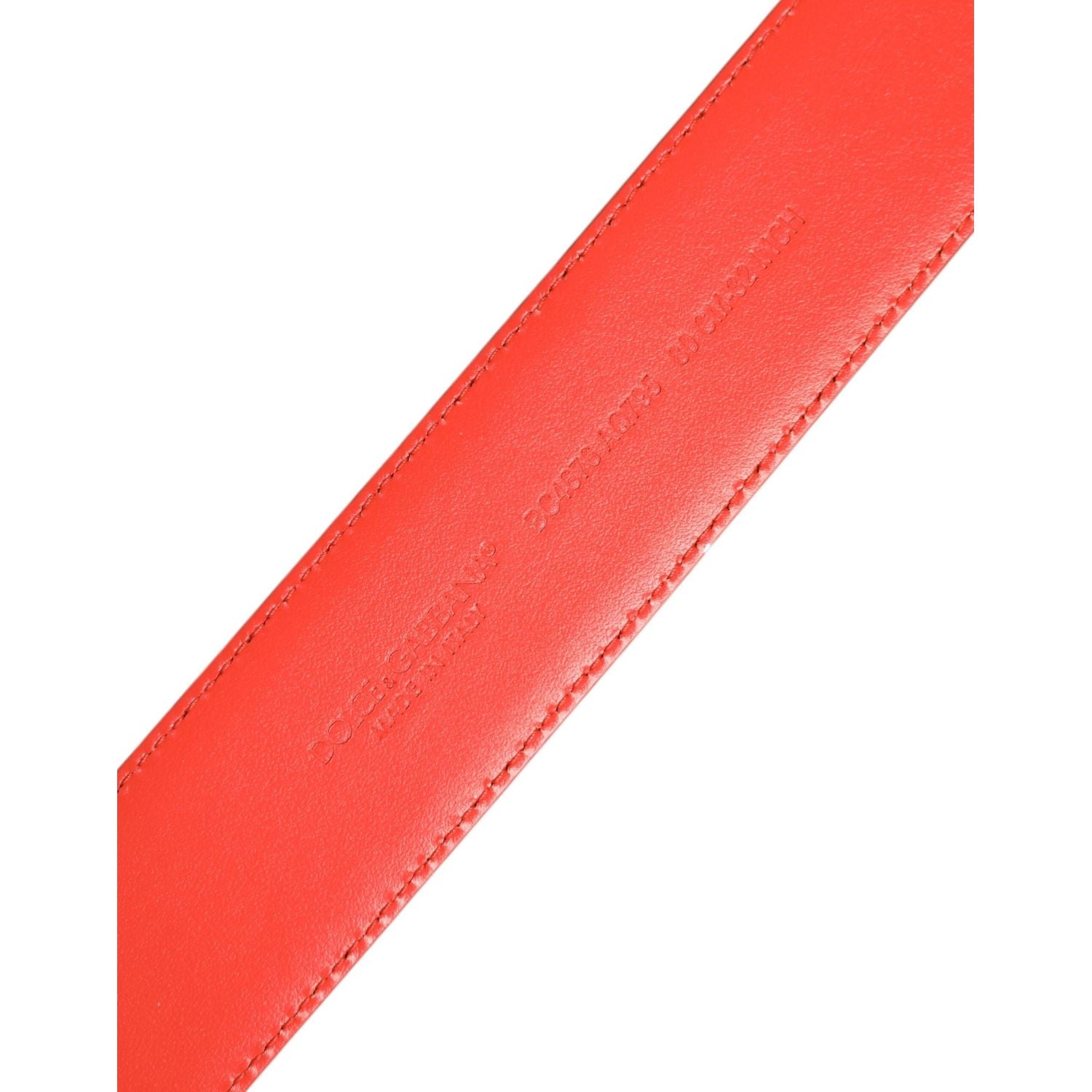 Dolce & Gabbana Orange Gold Tone Metal Logo Buckle Belt