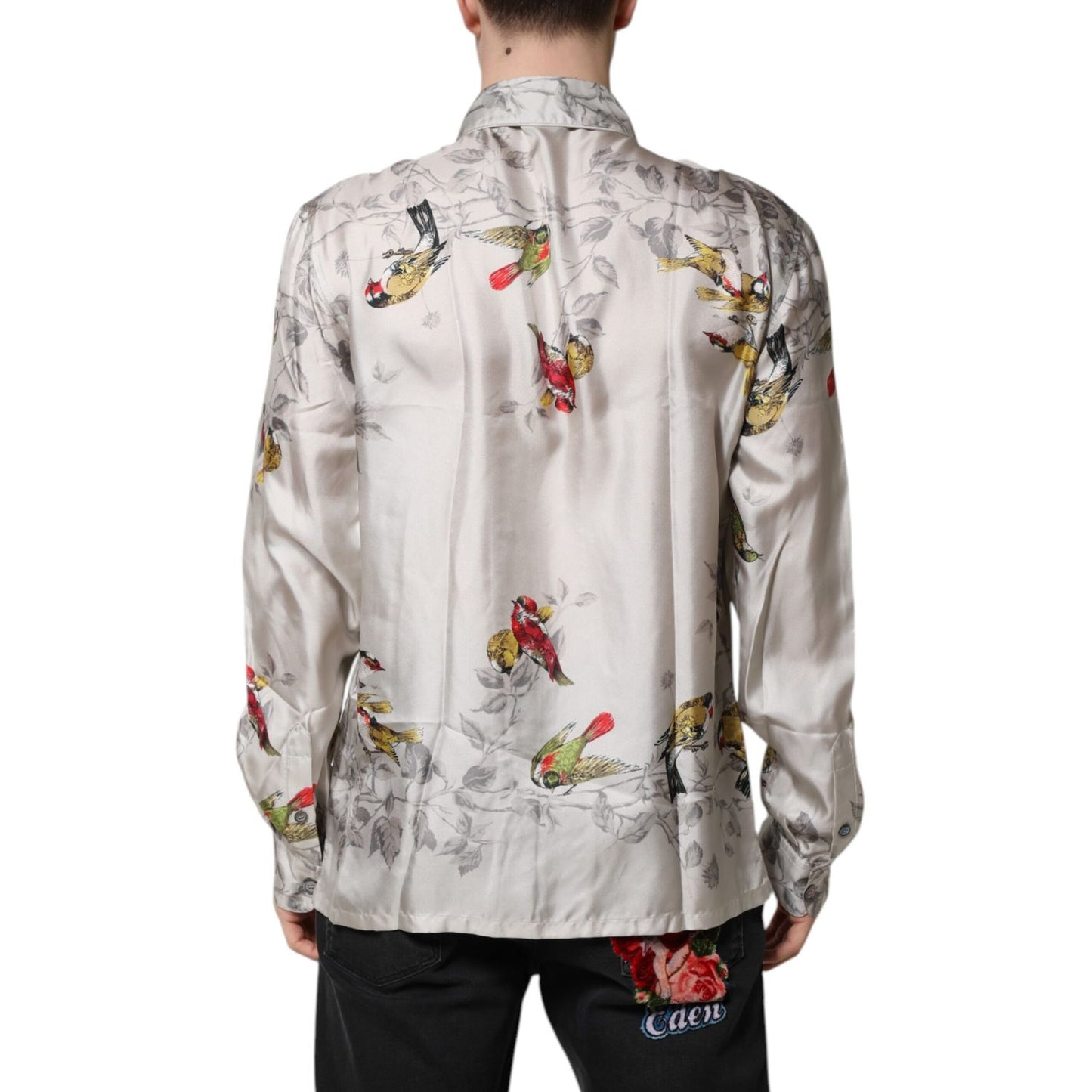 Dolce & Gabbana Multicolor Silk Printed Button Down Shirt