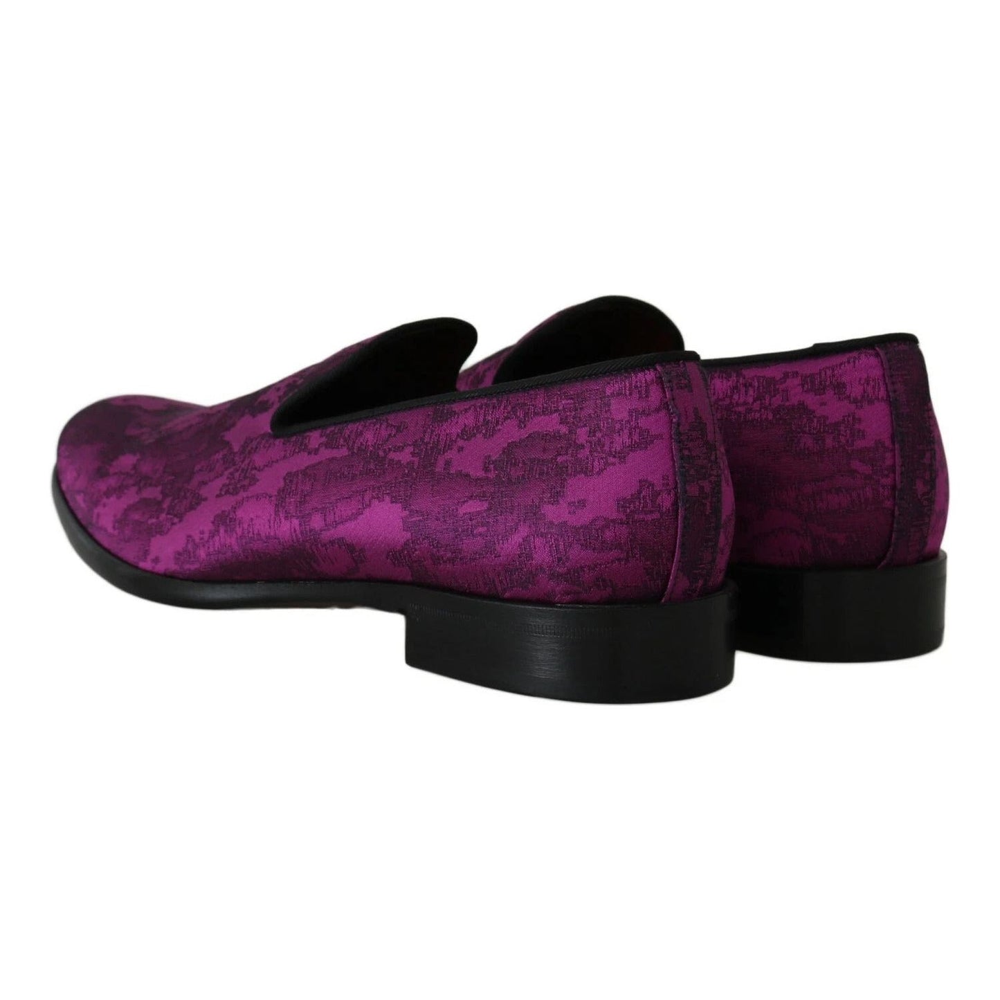 Dolce & Gabbana Purple Jacquard Loafers Dress Formal Shoes