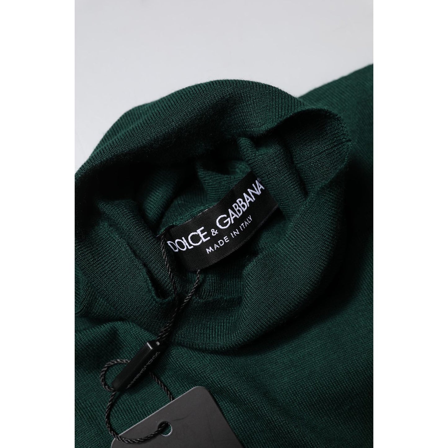 Dolce & Gabbana Green Cashmere Knitted Men Pullover Sweater
