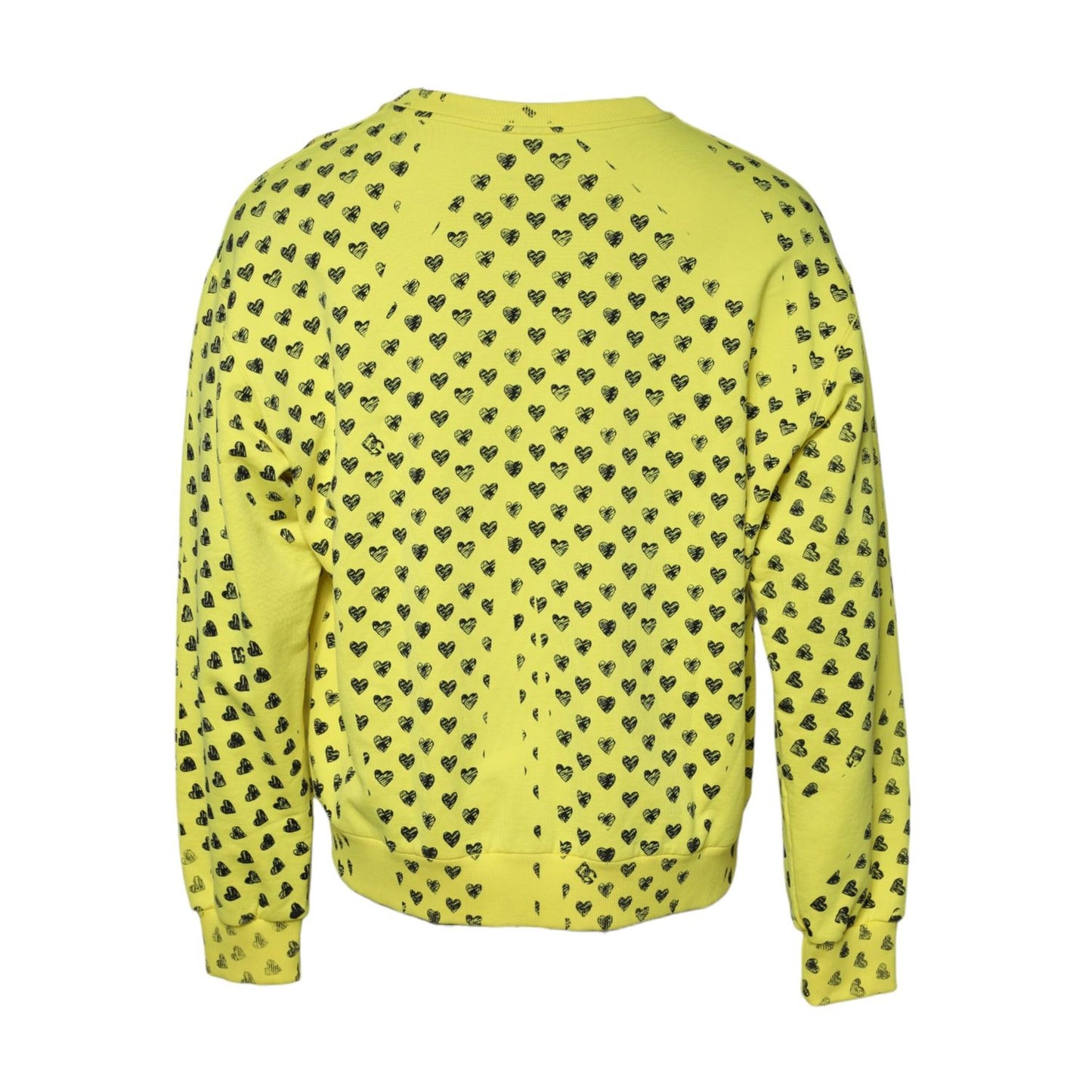 Dolce & Gabbana Yellow Heart Crew Neck Men Pullover Sweater