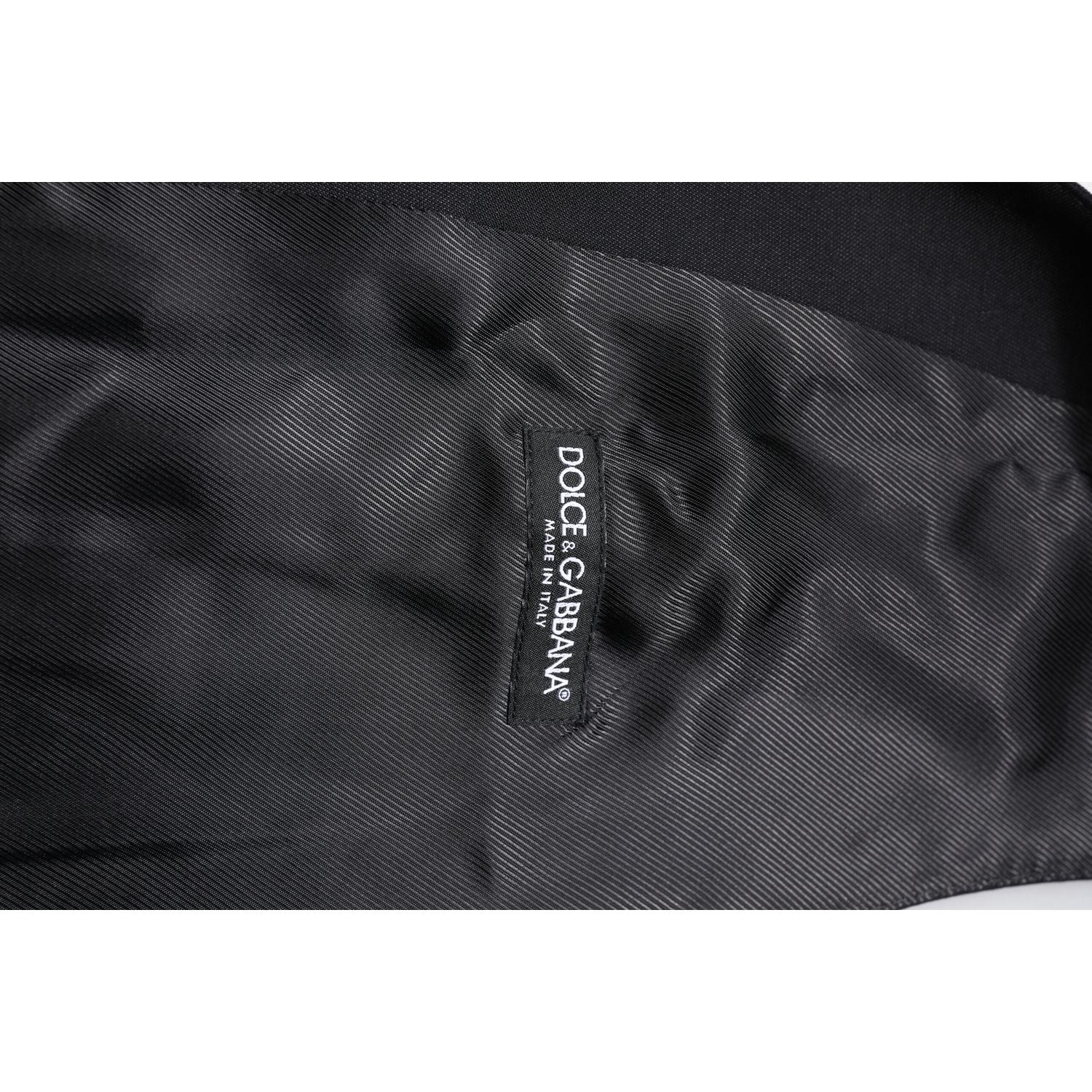 Dolce & Gabbana Black Wool Waistcoat Dress Formal Vest