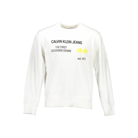 Calvin Klein White Cotton Unisex Sweatshirt CA-1701-XXL