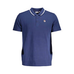 Fila Classic Blue Cotton Polo with Contrast Details FI-26357-S