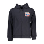 Napapijri Blue Cotton Hooded Sweater with Logo NA-28553-S