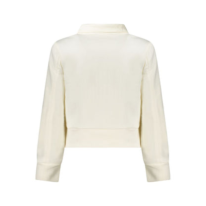 K-WAY White Polyester Women Sweater back view, featuring long sleeves and stylish design for modern fashionistas.