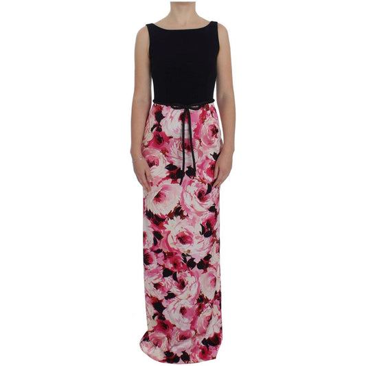 Dolce & Gabbana Pink Floral Print Long Maxi Sheath Dress NOC10089-2