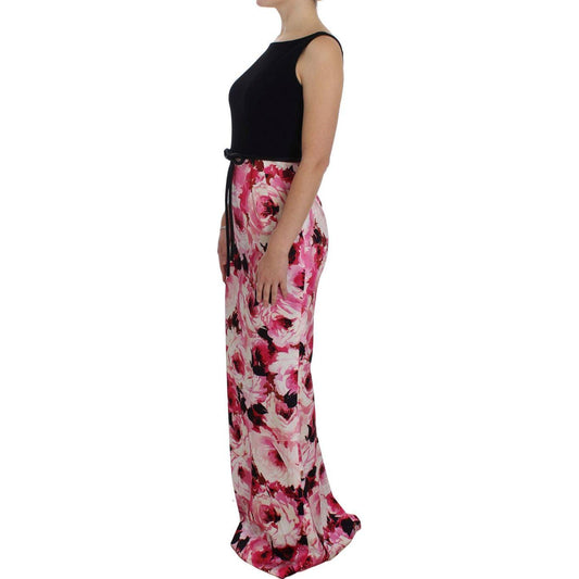 Dolce & Gabbana Pink Floral Print Long Maxi Sheath Dress NOC10089-2