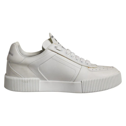 Dolce & Gabbana White Miami Leather Low Top Sneakers Shoes