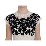 Dolce & Gabbana Elegant Floral Lace Cap Sleeve Maxi Dress Dolce & Gabbana Dark Gray