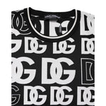 Dolce & Gabbana Black White Silk Knit DG Print T-shirt TSH90349-48