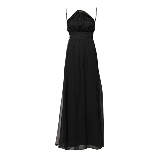 Marciano by Guess Black Tulle Pearl Sleeveless Long Gown Dress DR28923-38