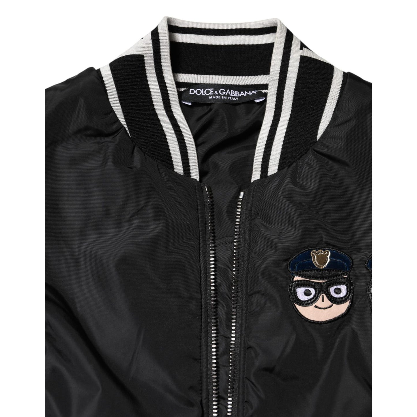 Dolce & Gabbana Black Nylon #DGFamily Full Zip Bomber Jacket