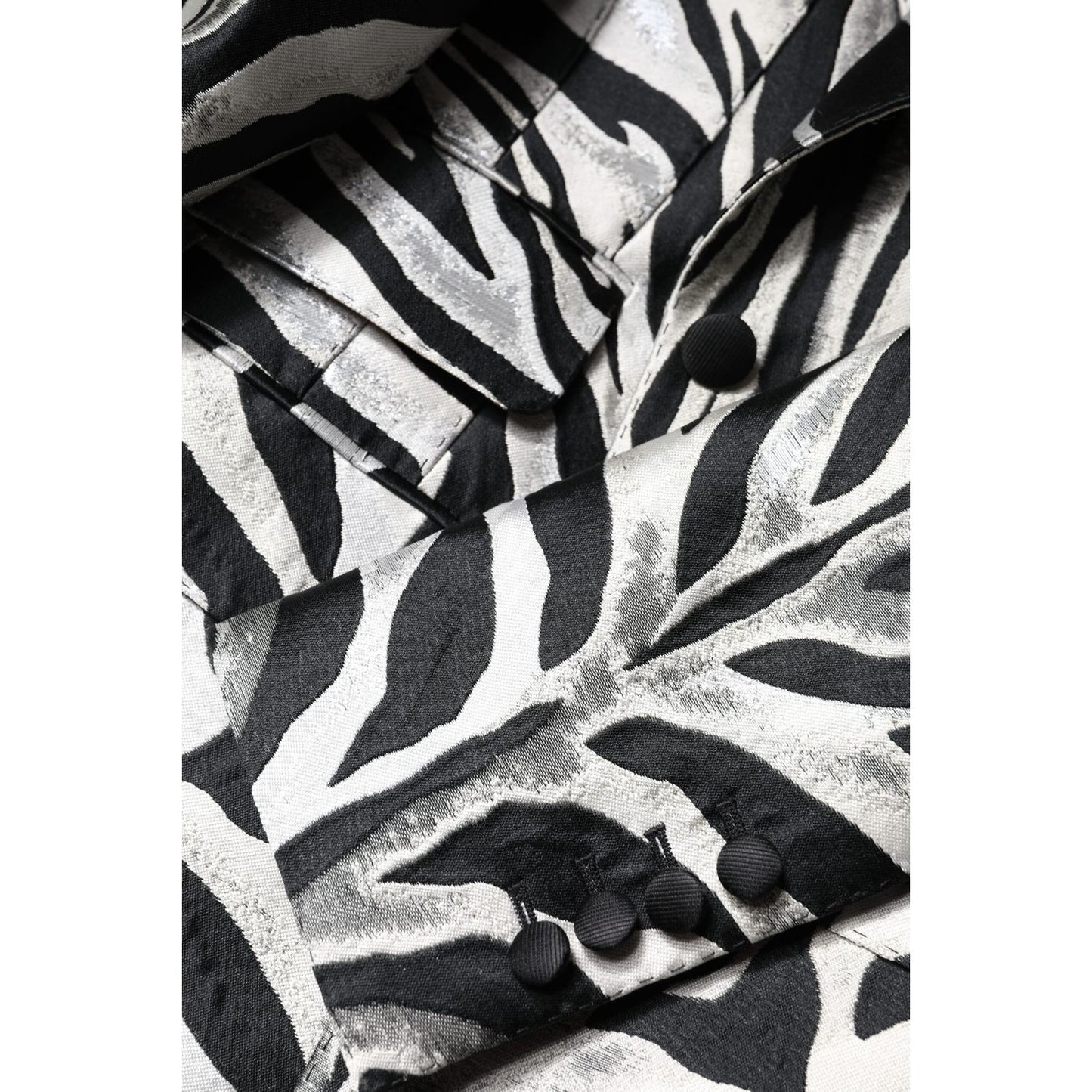 Dolce & Gabbana Black White Polyester Women Blazer Jacket