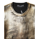 Dolce & Gabbana Gold Round Neck Long Sleeve Pullover Top THS90396-40