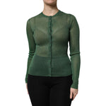 Dolce & Gabbana Green Polyester Long Sleeves Cardigan Sweater THS90399-40