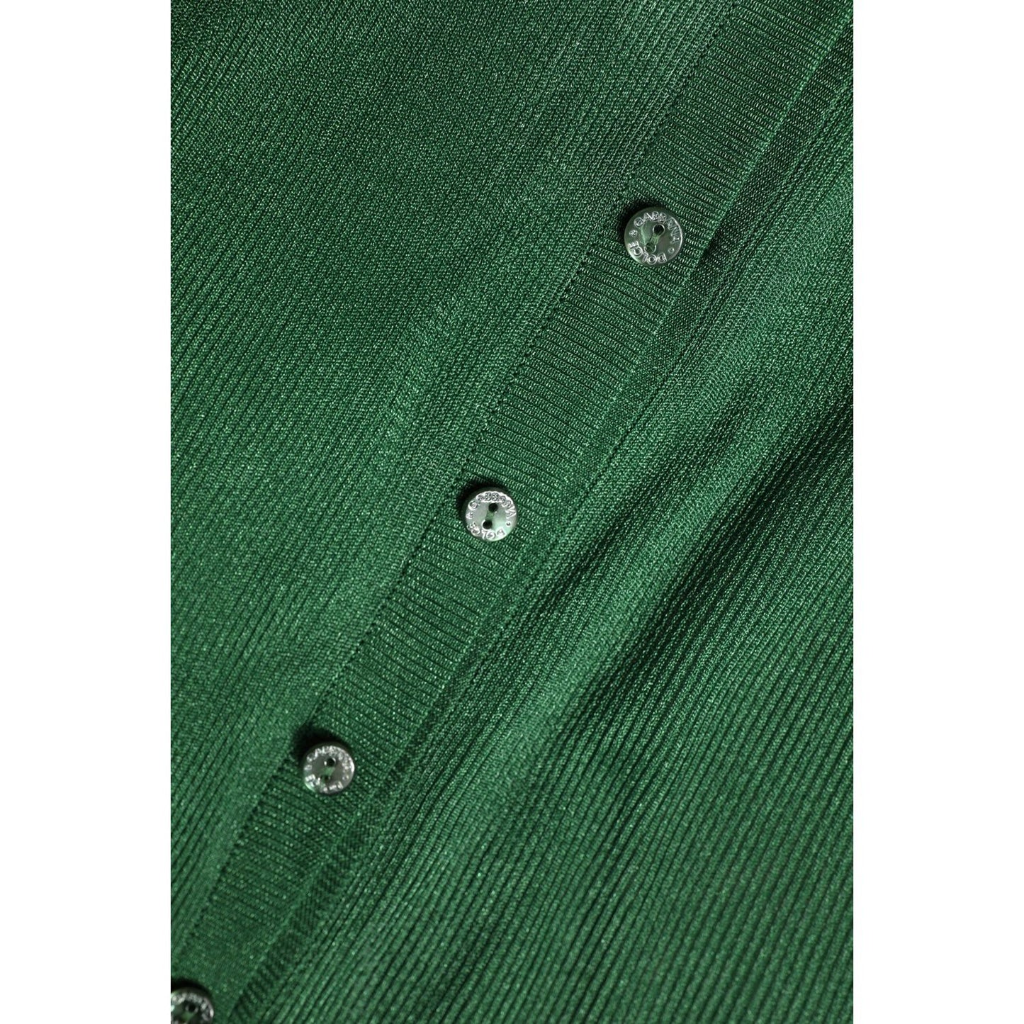 Dolce & Gabbana Green Polyester Long Sleeves Cardigan Sweater THS90399-40