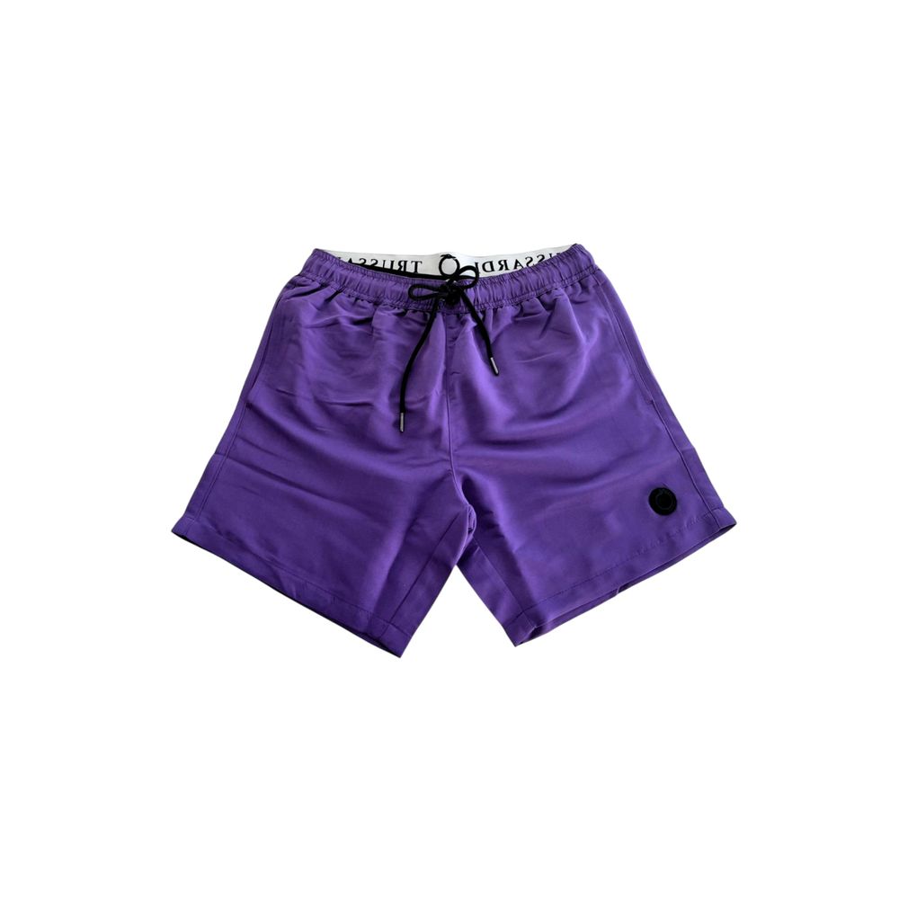 Trussardi Beachwear Purple Polyester Men's Swim Shorts