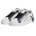 Dolce & Gabbana White Blue Crown Low Top Men Sneakers Shoes MV7574#1-40