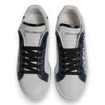 Dolce & Gabbana White Blue Crown Low Top Men Sneakers Shoes MV7574#1-40