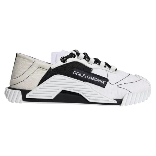 Dolce & Gabbana White Black Low Top NS1 Sneakers Shoes LA11821#4-37.5
