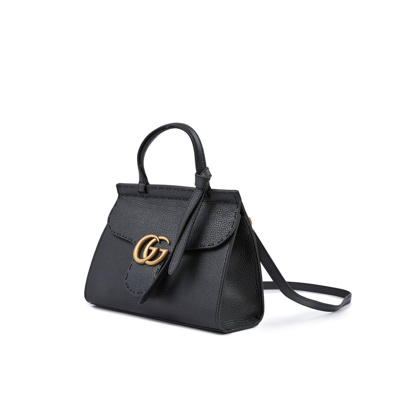Gucci Black Leather GG Marmont Handbag