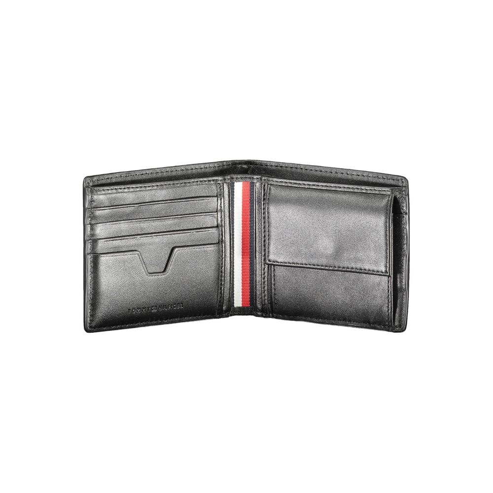 Tommy Hilfiger Black Leather Men Wallet with card slots and coin purse