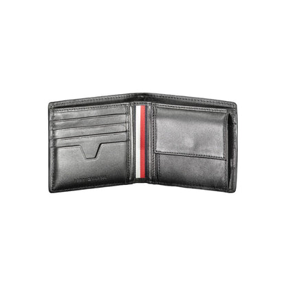 Tommy Hilfiger Black Leather Men Wallet with card slots and coin purse