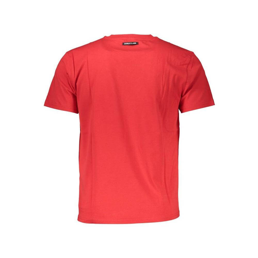 Cavalli Class Red Cotton Men T-Shirt CA-37252-M