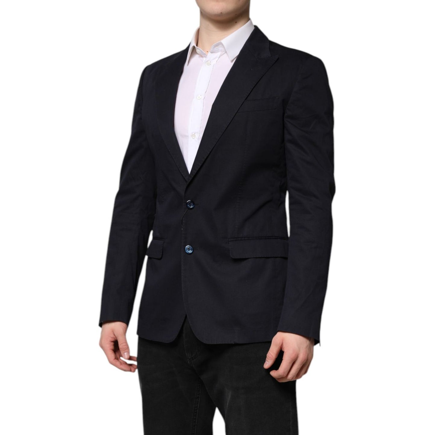 Dolce & Gabbana Dark Blue TAORMINA Cotton Blazer Suit Jacket