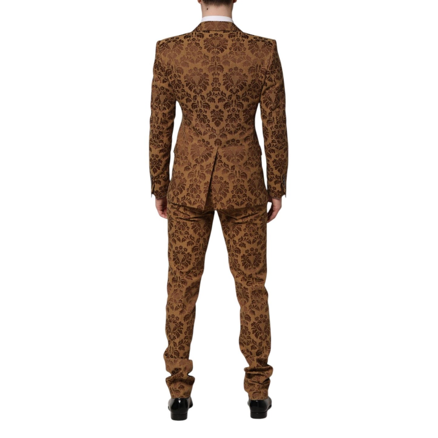 Dolce & Gabbana Brown Floral Jacquard SICILIA 2 Piece Suit