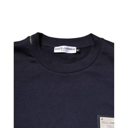 Dolce & Gabbana Dark Blue Logo Crew Neck Pullover Sweater