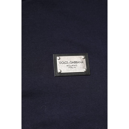 Dolce & Gabbana Dark Blue Logo Crew Neck Pullover Sweater