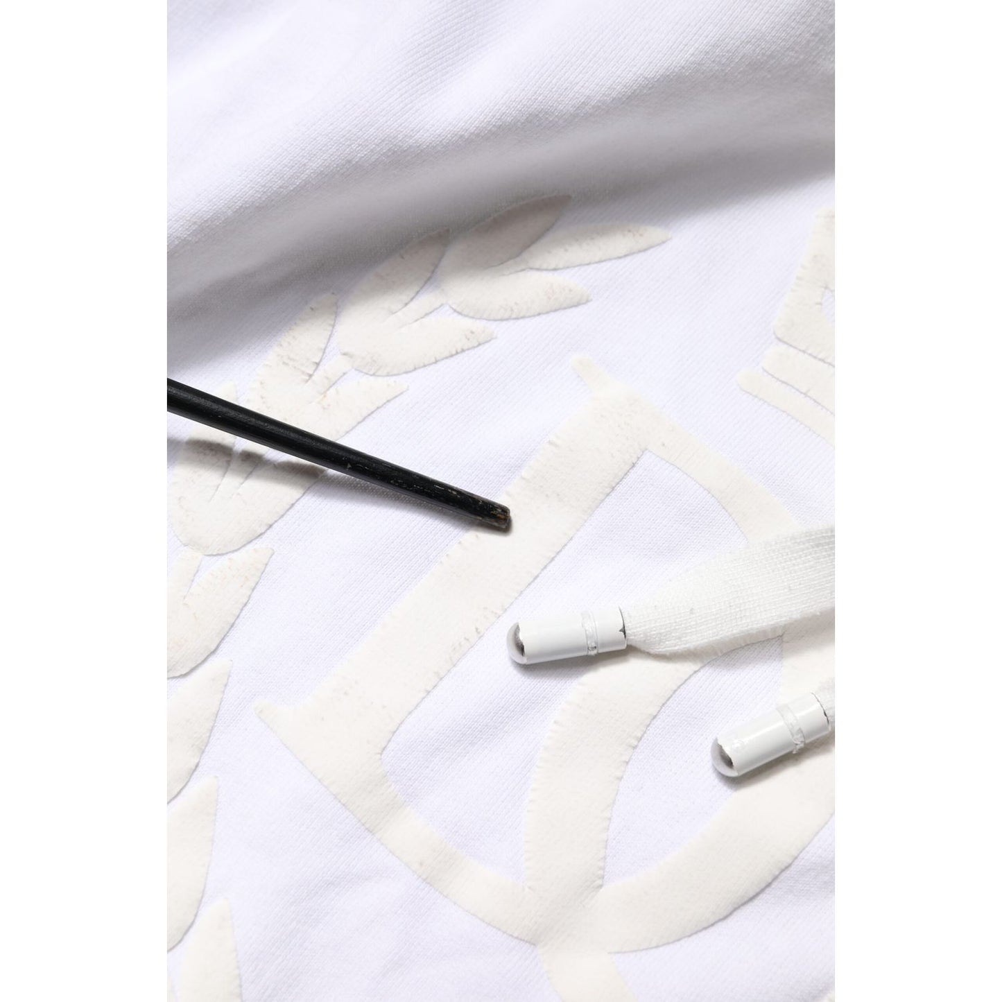 Dolce & Gabbana White Embossed Logo Hooded Sweatshirt Sweater