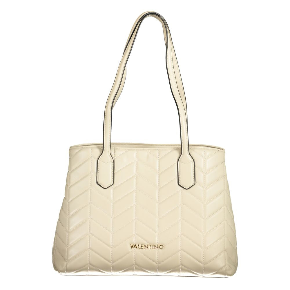 Mario Valentino Beige Polyethylene Women Handbag with chic design and elegant shoulder handles
