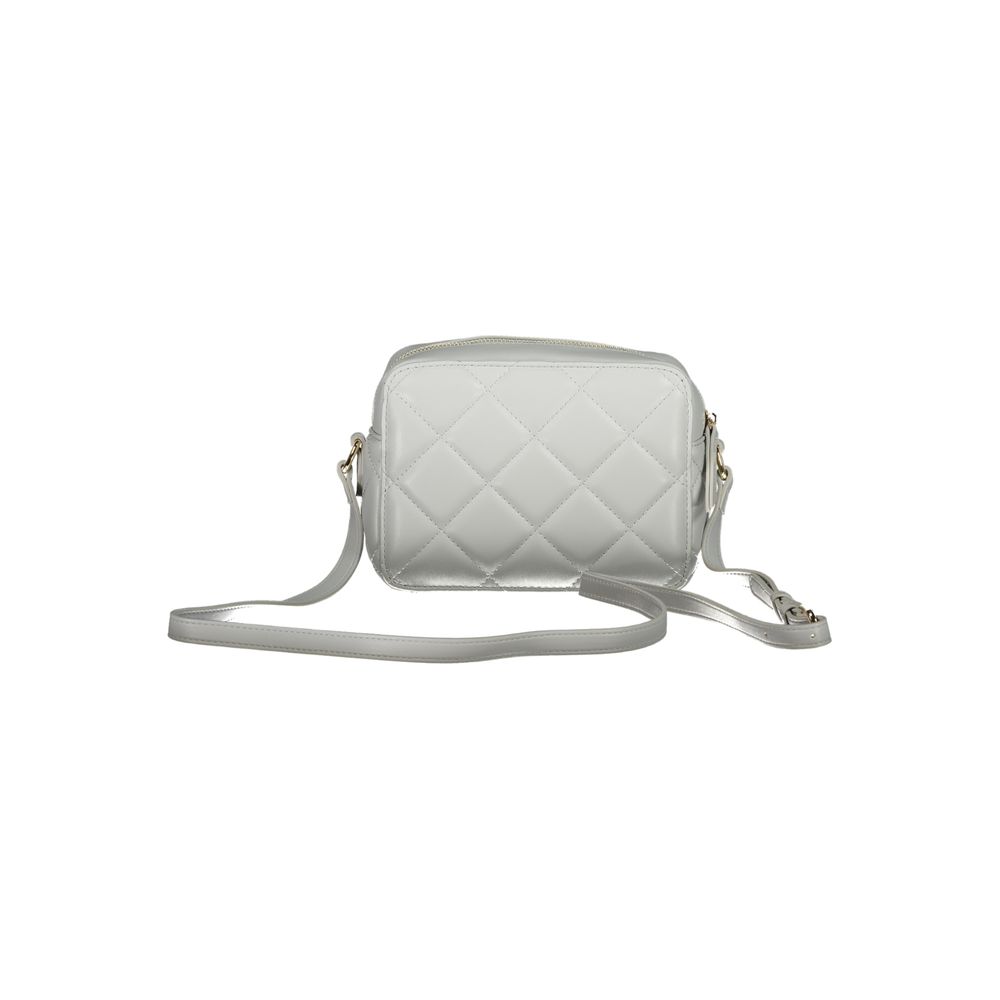Mario Valentino Gray Polyethylene Women Handbag with adjustable strap and quilted design