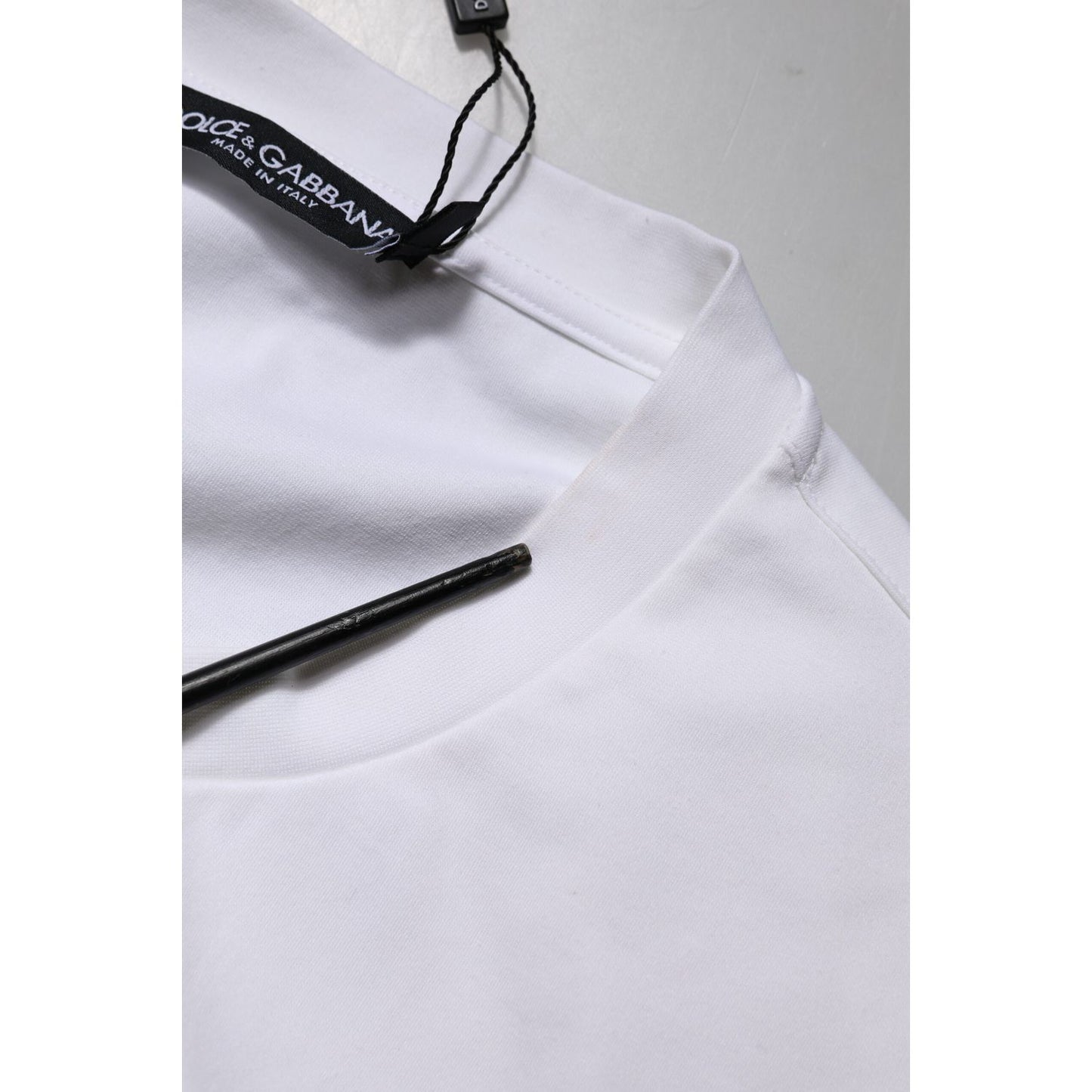 Dolce & Gabbana White Logo Embellish Short Sleeves T-shirt